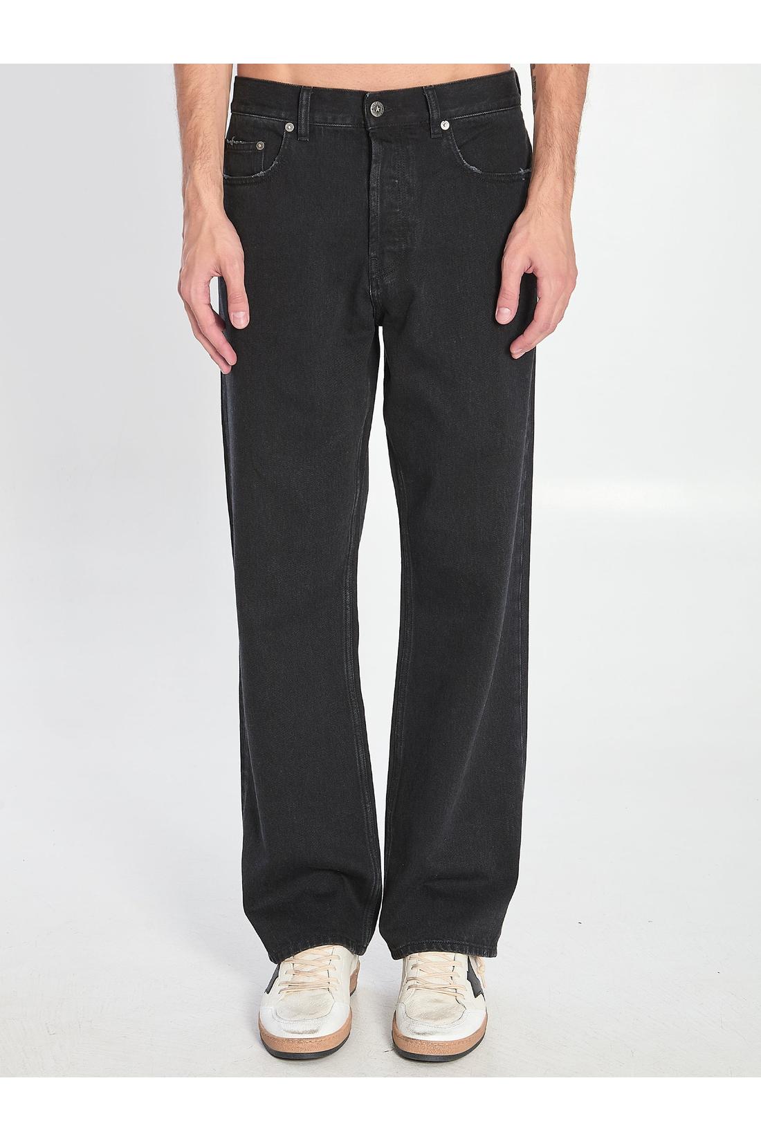 Golden Goose-OUTLET-SALE-Black vintage-effect jeans-ARCHIVIST