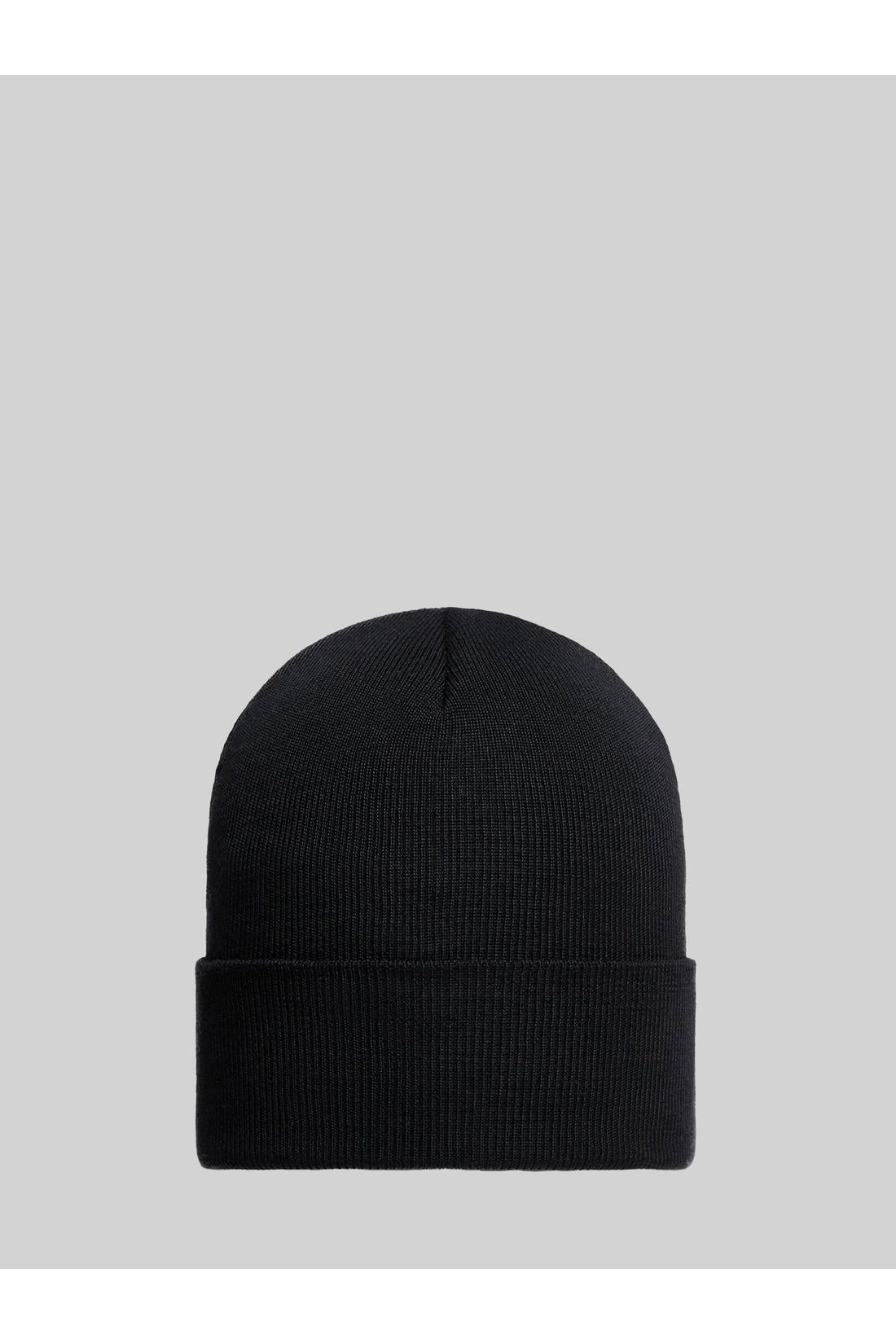 Moncler Grenoble-OUTLET-SALE-Black wool beanie with logo-ARCHIVIST