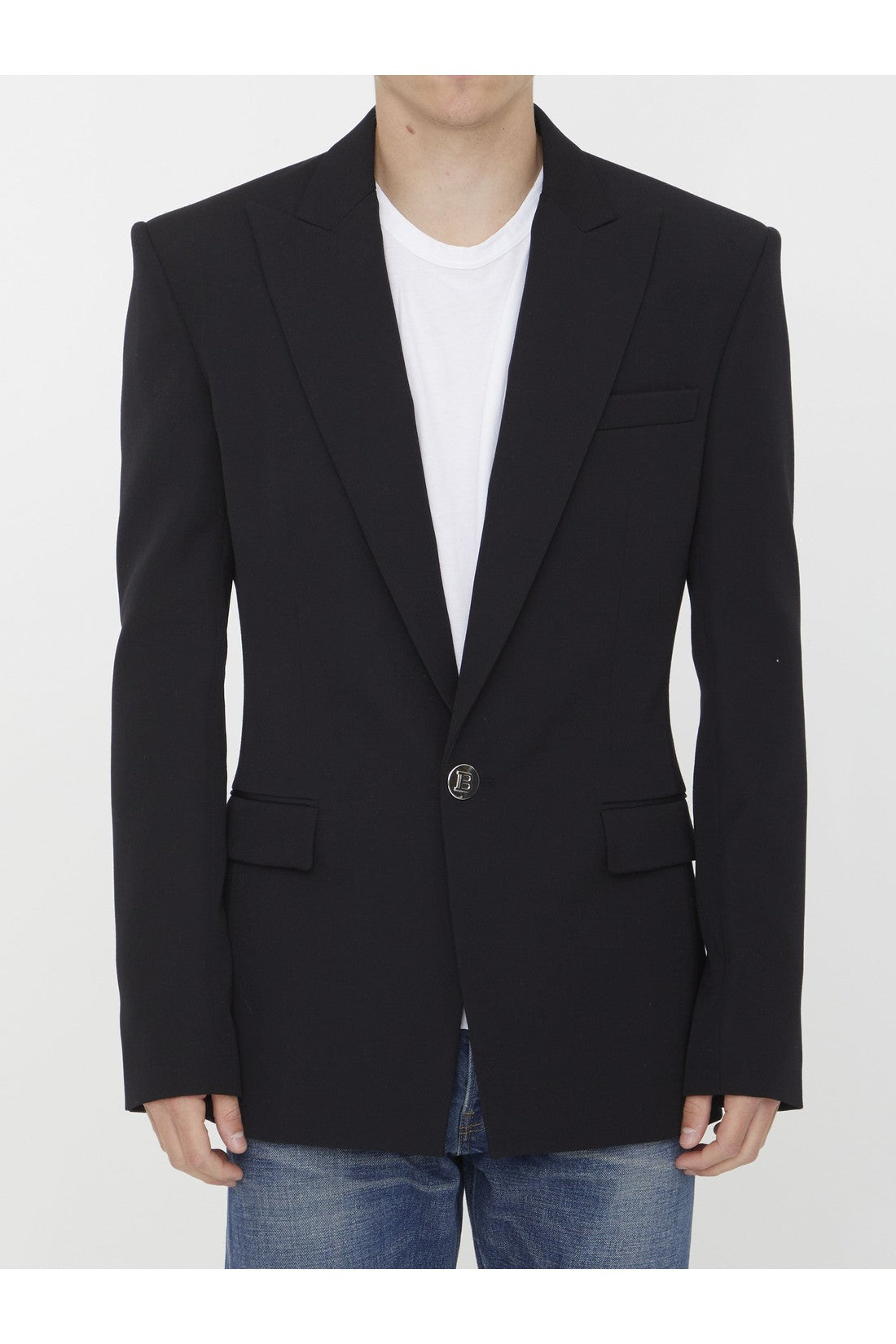 BALMAIN-OUTLET-SALE-Black wool jacket-ARCHIVIST