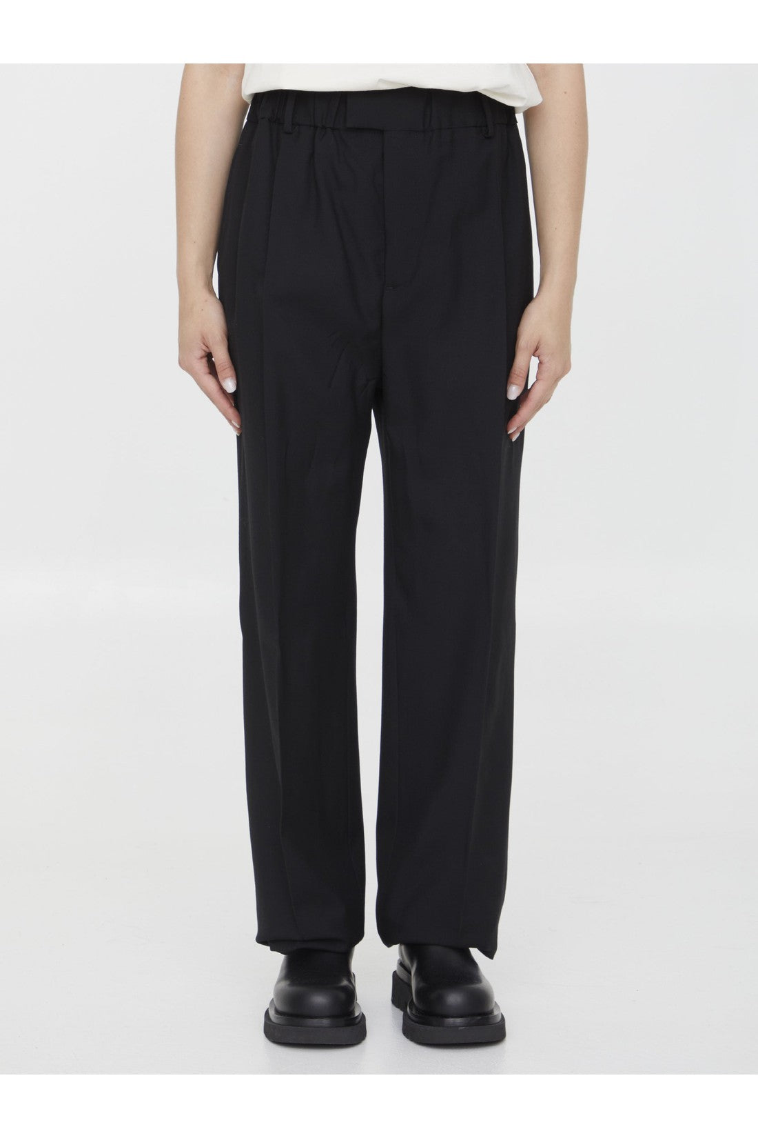 BOTTEGA VENETA-OUTLET-SALE-Black wool pants-ARCHIVIST