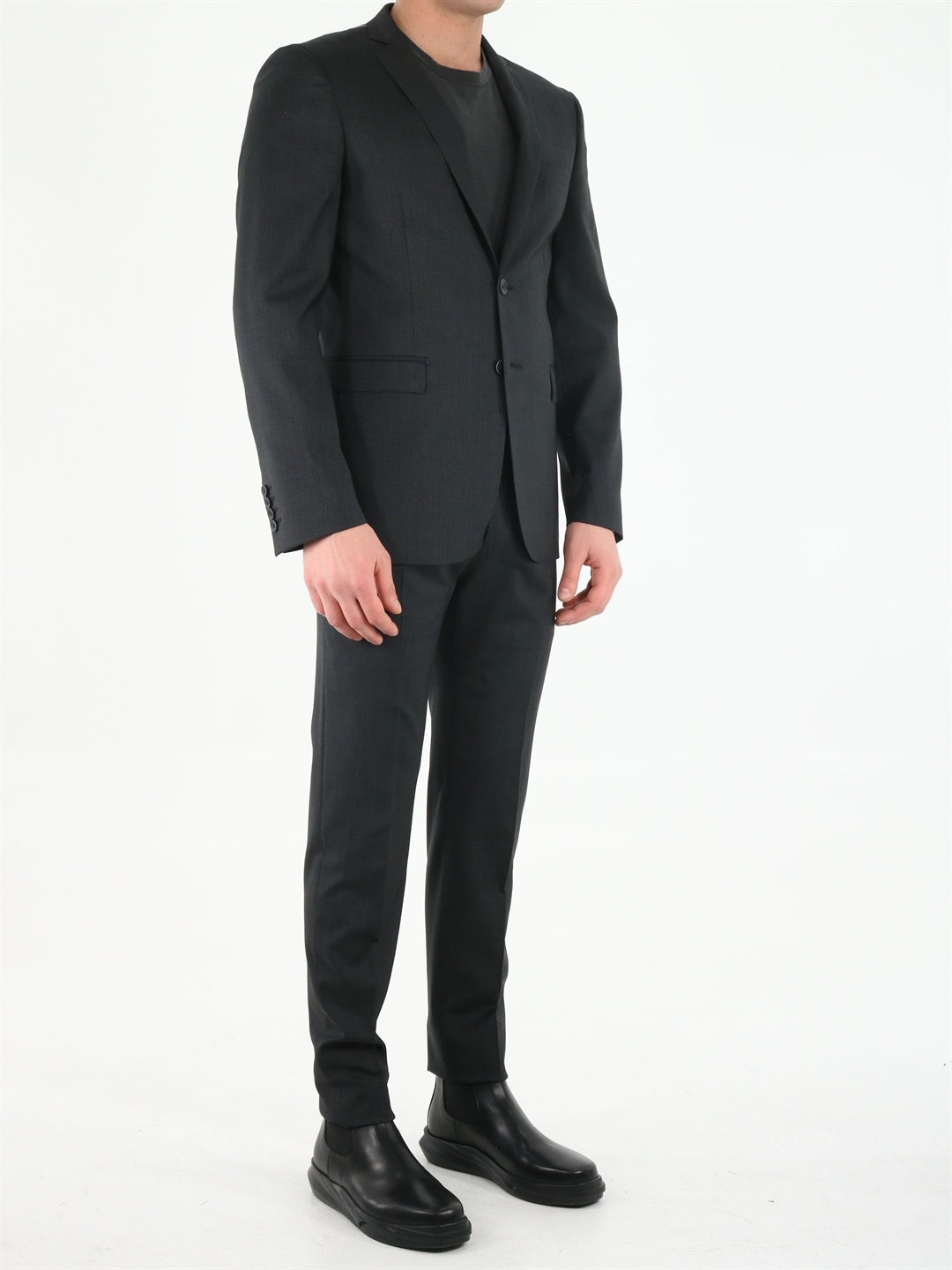 TONELLO-OUTLET-SALE-Black wool suit-ARCHIVIST