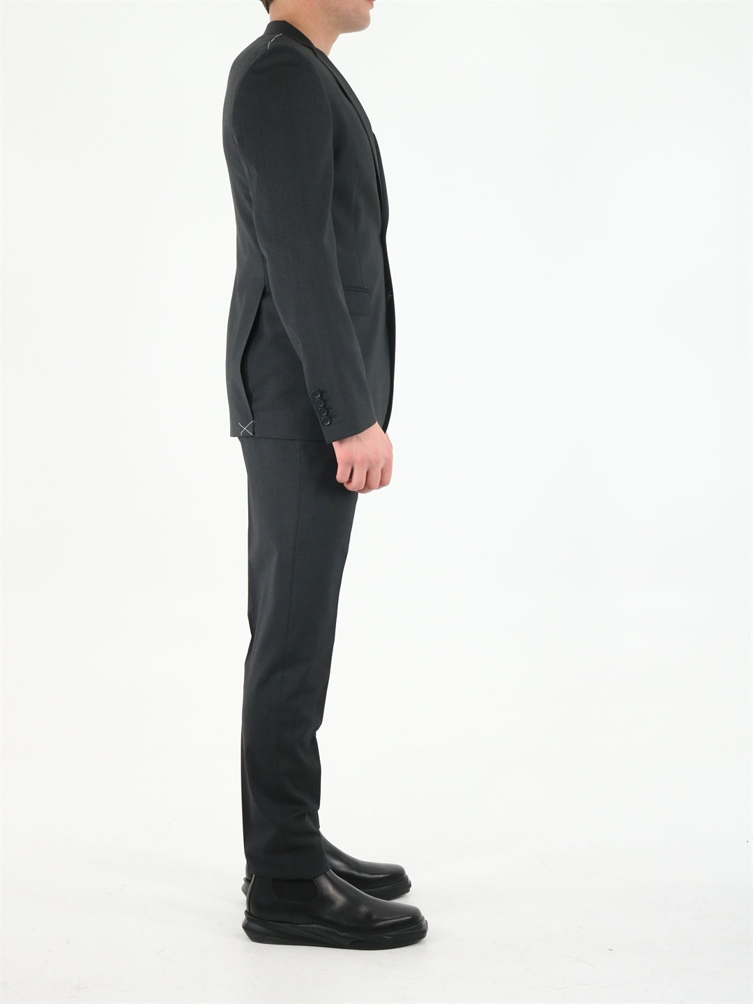 TONELLO-OUTLET-SALE-Black wool suit-ARCHIVIST