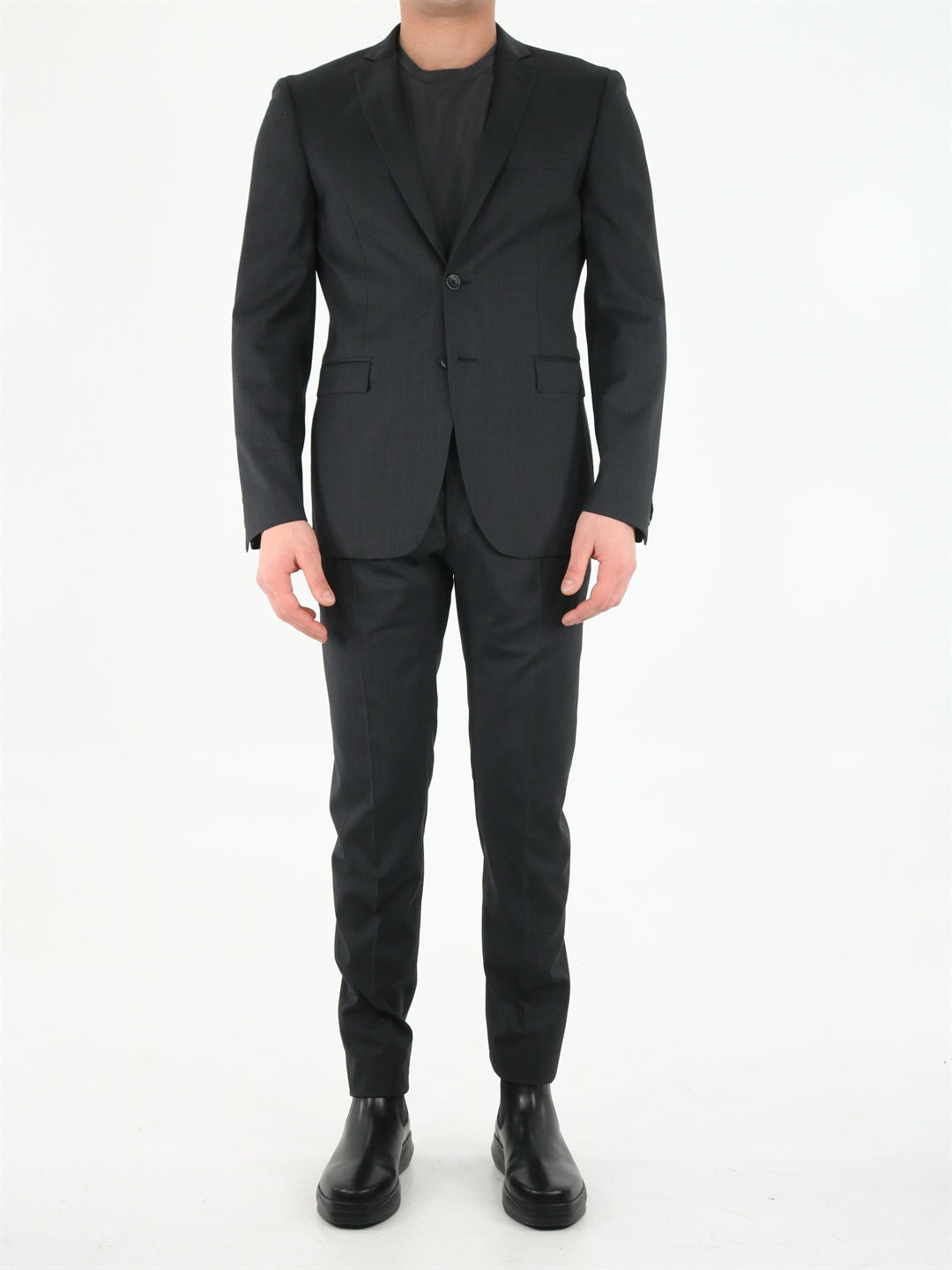 TONELLO-OUTLET-SALE-Black wool suit-ARCHIVIST