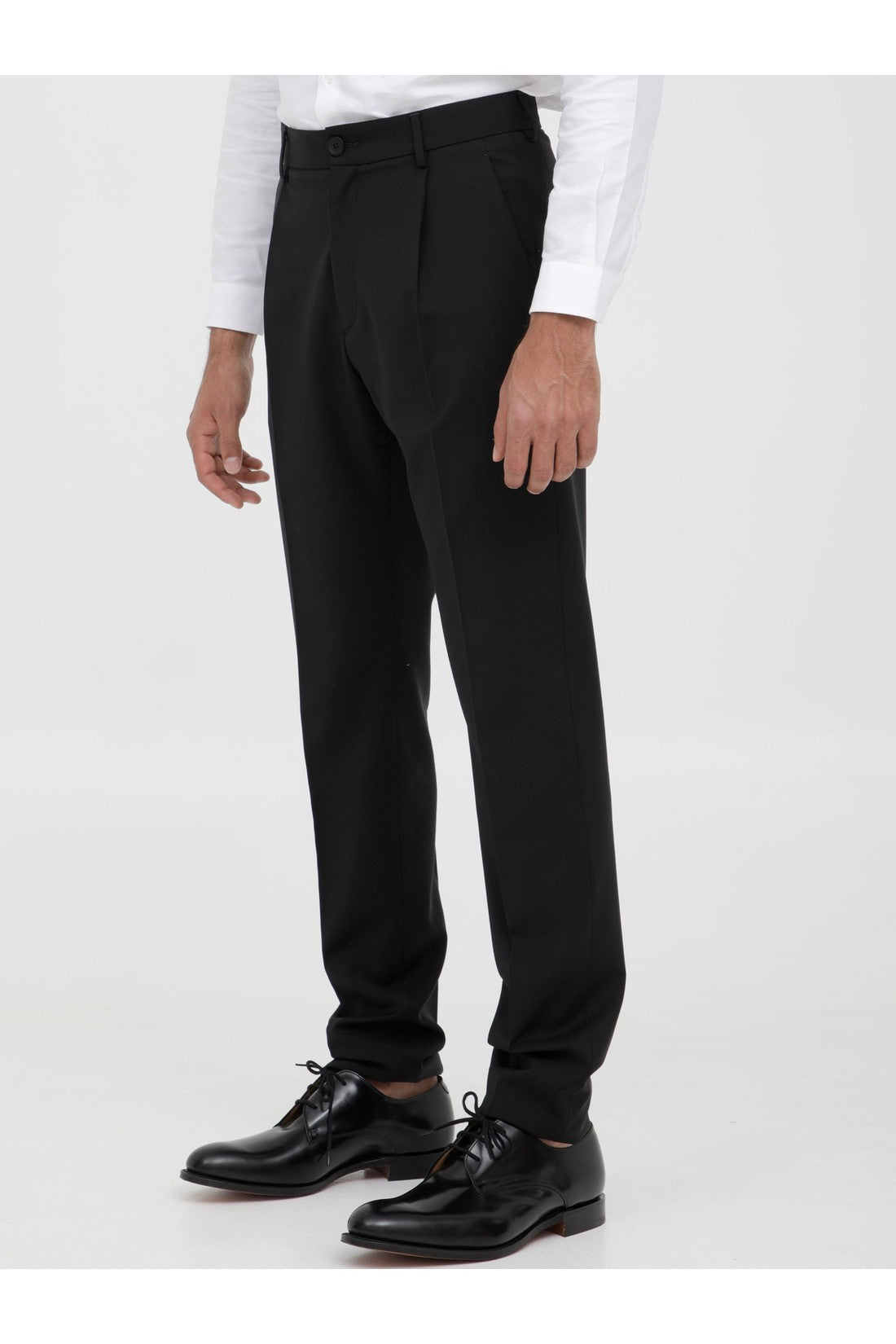 TONELLO-OUTLET-SALE-Black wool trousers-ARCHIVIST