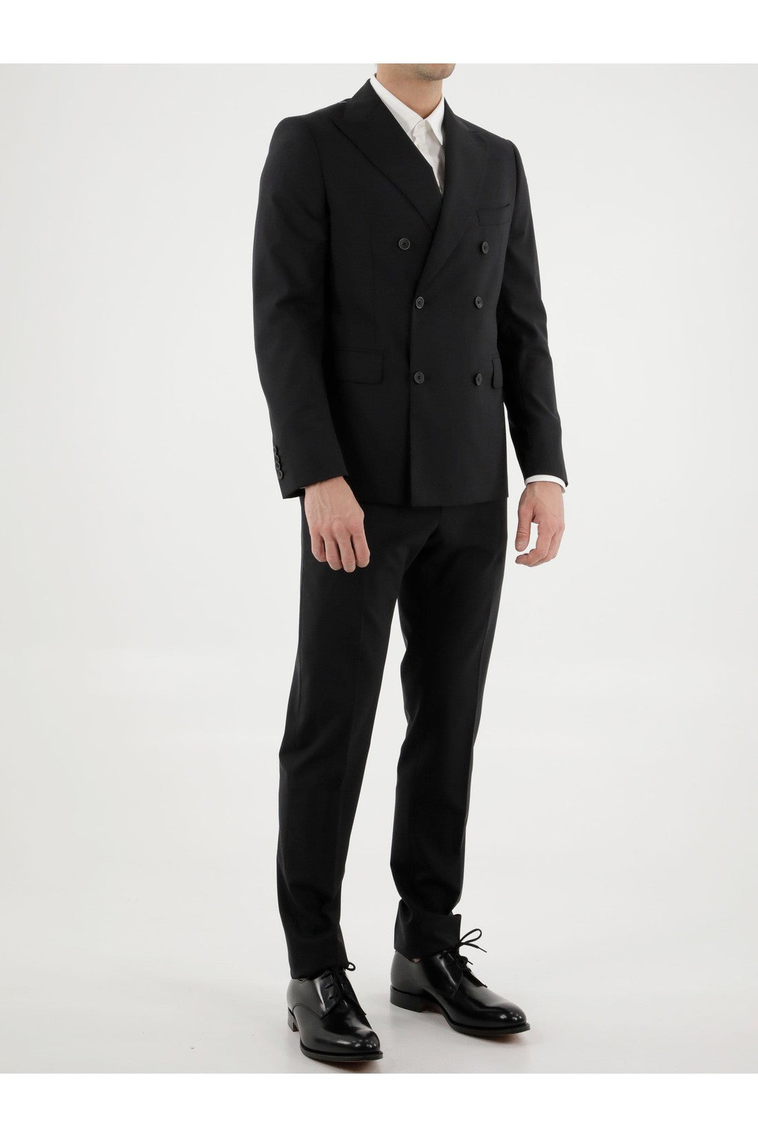 TONELLO-OUTLET-SALE-Black wool two-piece suit-ARCHIVIST