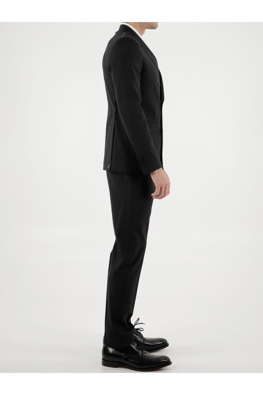 TONELLO-OUTLET-SALE-Black wool two-piece suit-ARCHIVIST