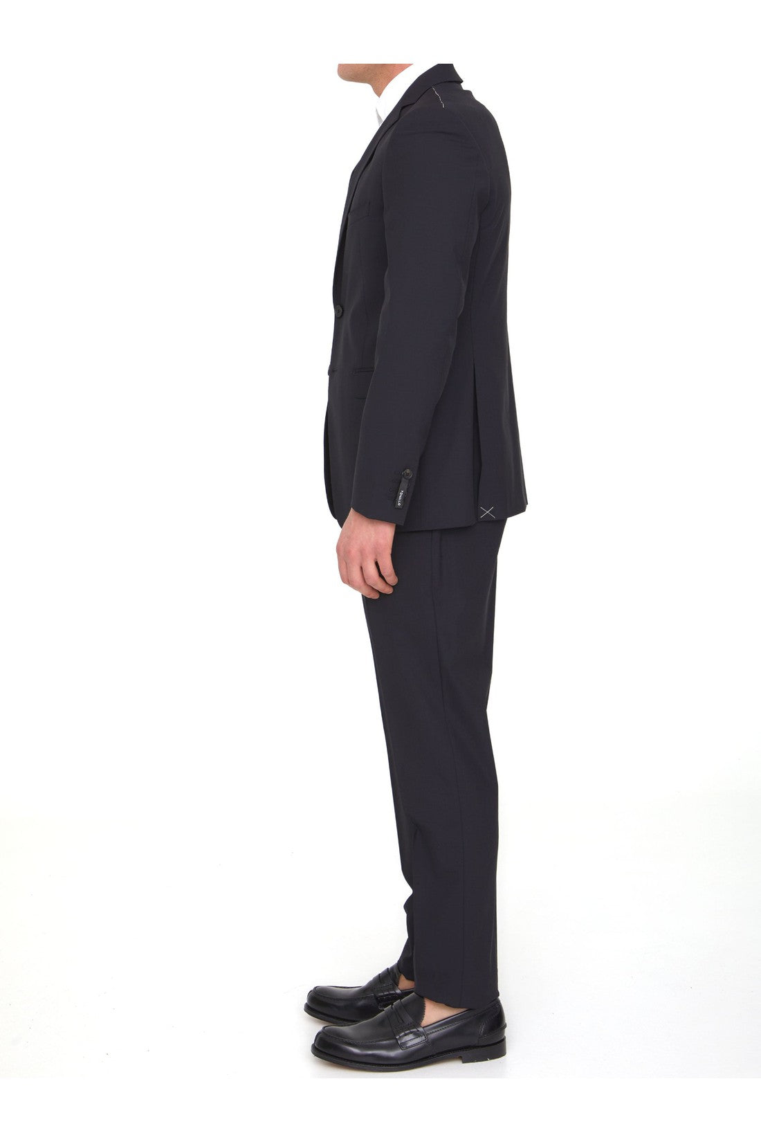 TONELLO-OUTLET-SALE-Black wool two-piece suit-ARCHIVIST