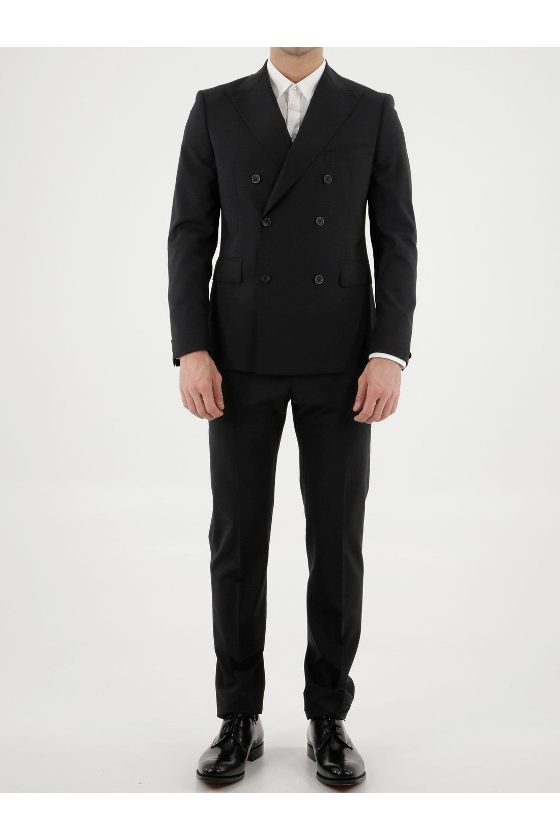 TONELLO-OUTLET-SALE-Black wool two-piece suit-ARCHIVIST