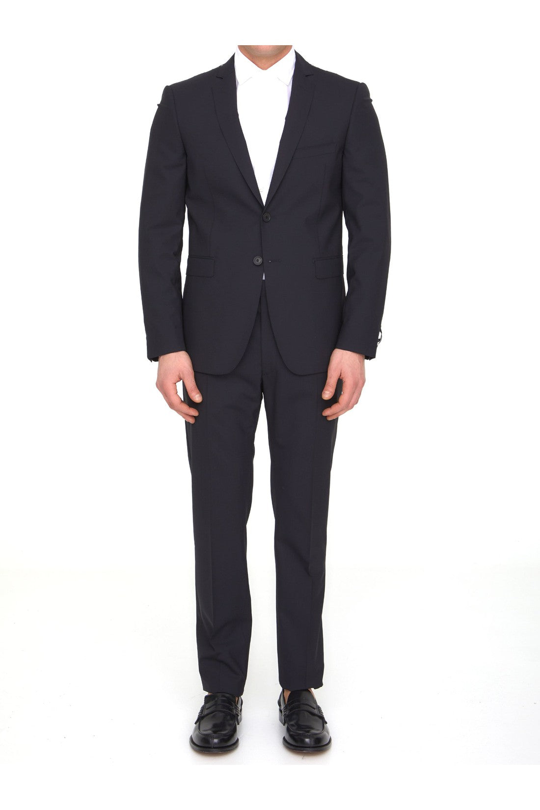 TONELLO-OUTLET-SALE-Black wool two-piece suit-ARCHIVIST