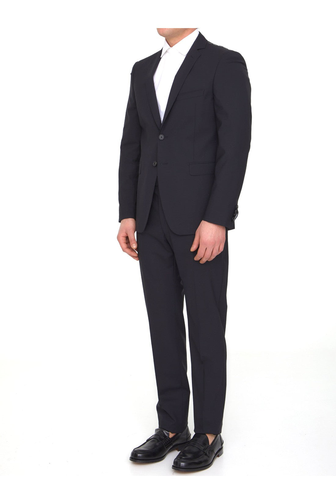 Tonello-OUTLET-SALE-Black wool two-piece suit-ARCHIVIST