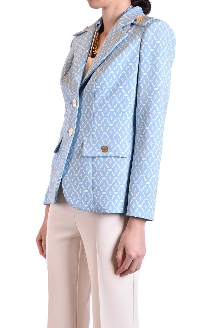 Elisabetta Franchi-OUTLET-SALE-Blazer BLAU-ARCHIVIST