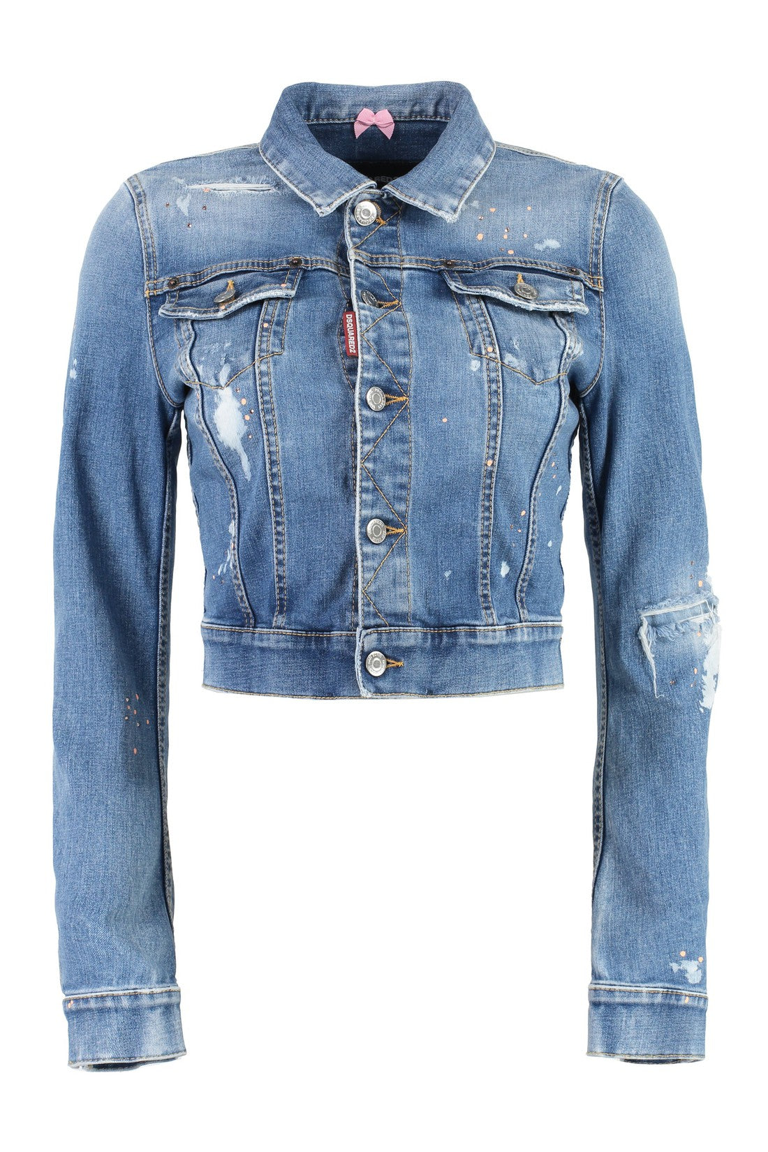 Dsquared2-OUTLET-SALE-Bleach wash denim jacket-ARCHIVIST