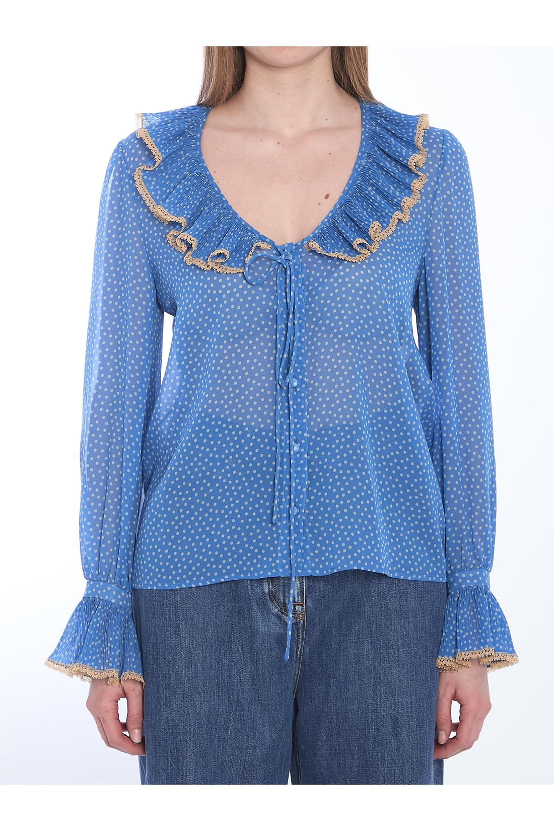 Valentino Garavani-OUTLET-SALE-Blouse with polka dots-ARCHIVIST