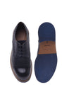 Blue calfskin derby