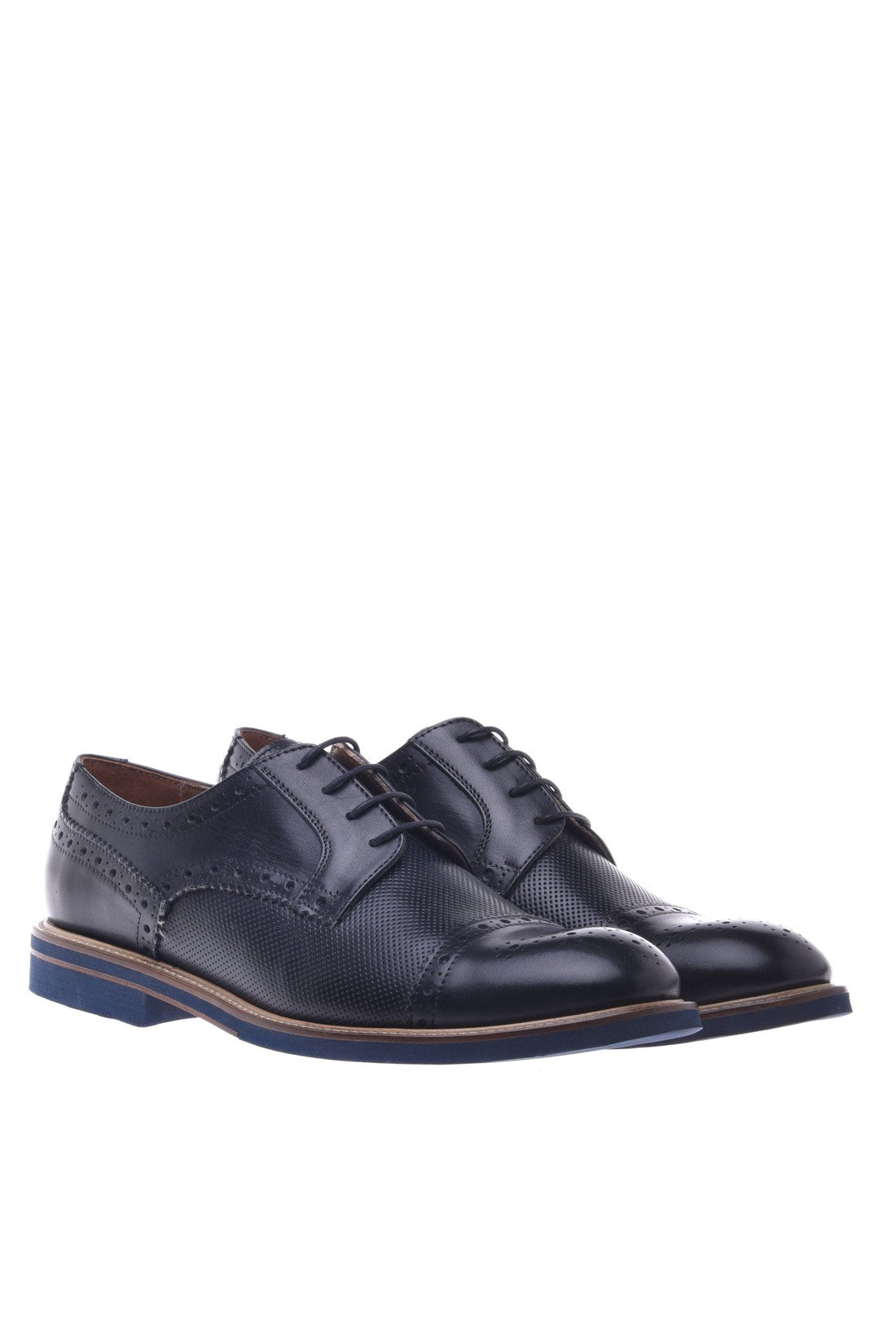 Blue calfskin derby