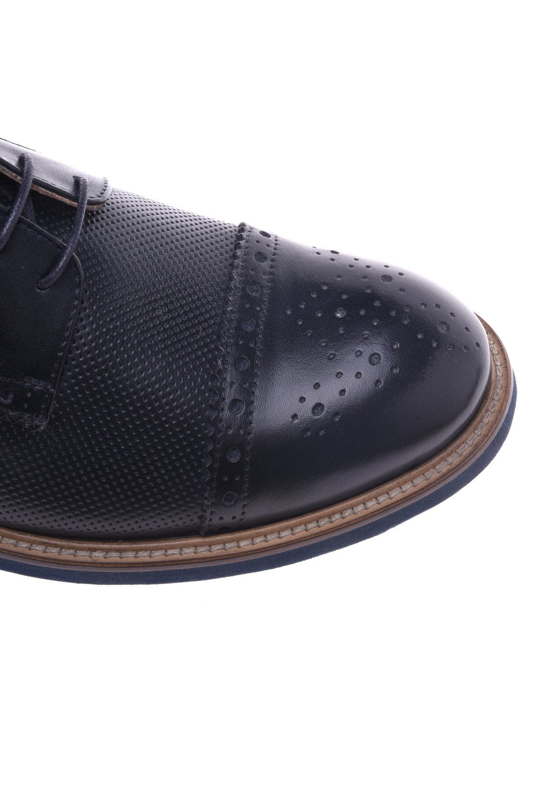 Blue calfskin derby