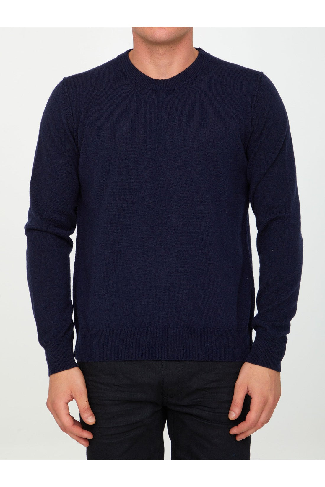 MAISON MARGIELA-OUTLET-SALE-Blue cashmere jumper-ARCHIVIST