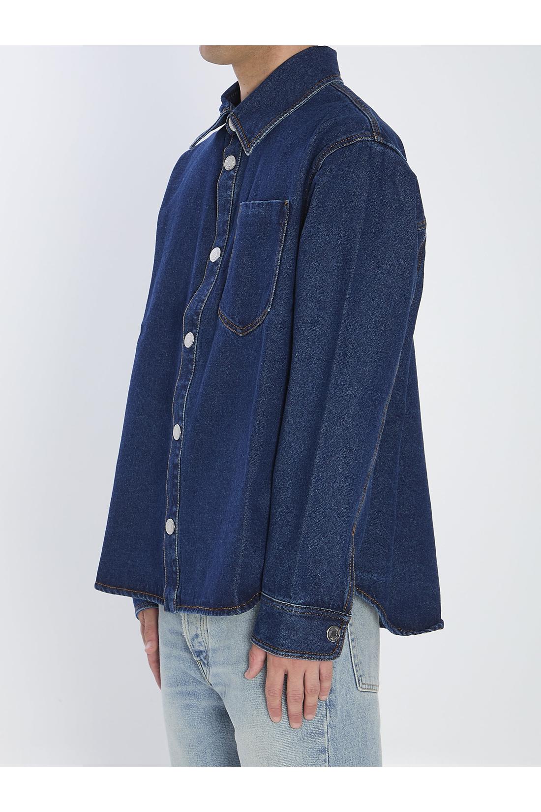 Ami Paris-OUTLET-SALE-Blue cotton overshirt-ARCHIVIST