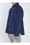 Ami Paris-OUTLET-SALE-Blue cotton overshirt-ARCHIVIST