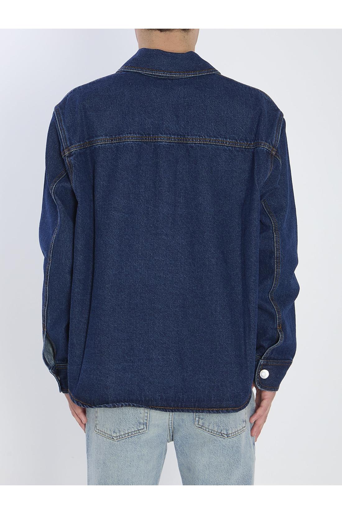 Ami Paris-OUTLET-SALE-Blue cotton overshirt-ARCHIVIST