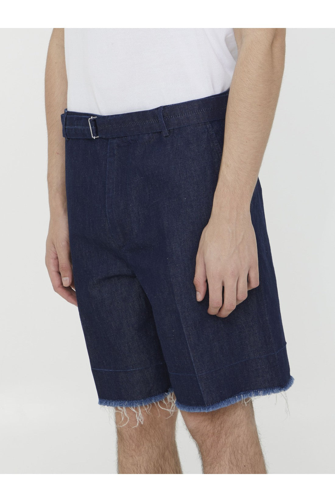 LANVIN-OUTLET-SALE-Blue denim bermuda shorts-ARCHIVIST