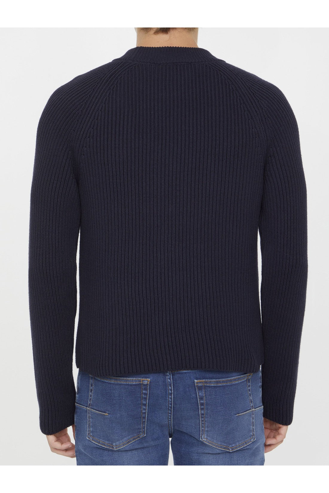 AMI PARIS-OUTLET-SALE-Blue jumper with patch-ARCHIVIST