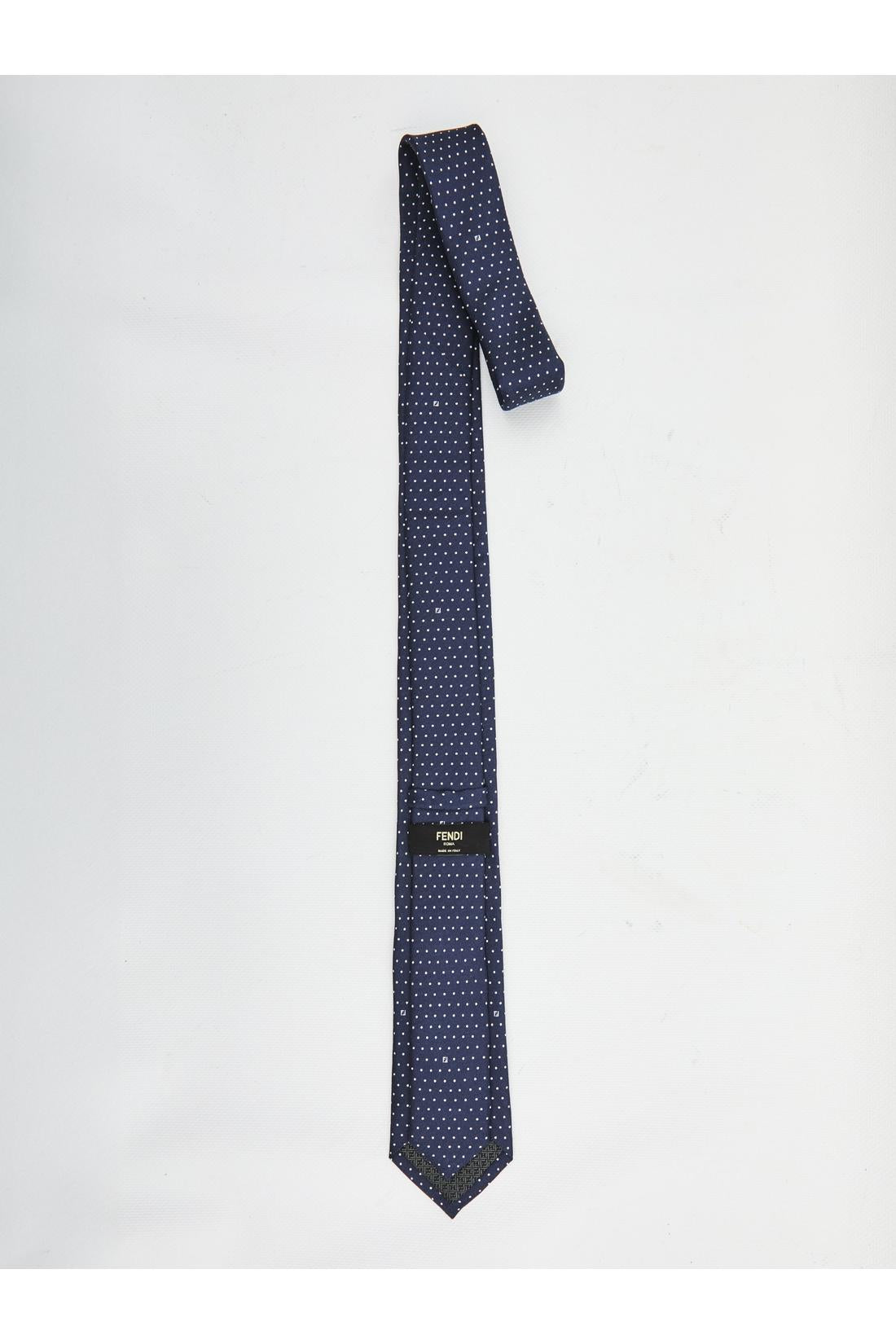 Fendi-OUTLET-SALE-Blue silk tie-ARCHIVIST