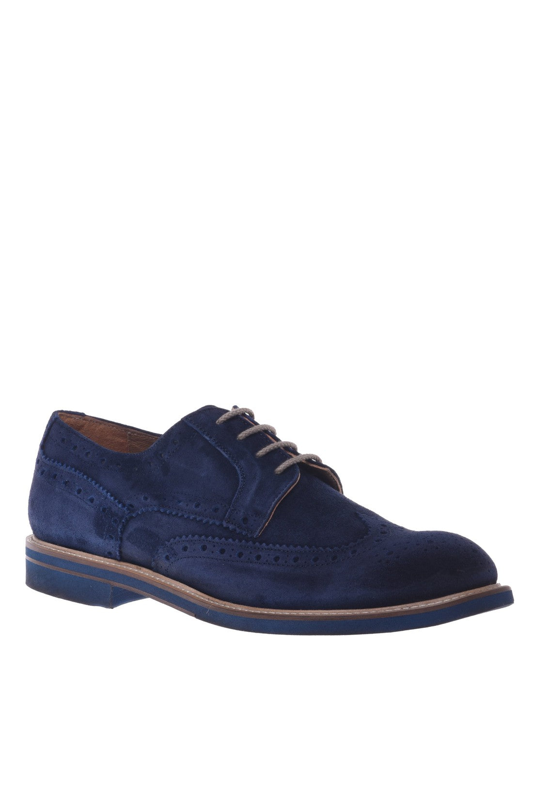 Blue suede derby