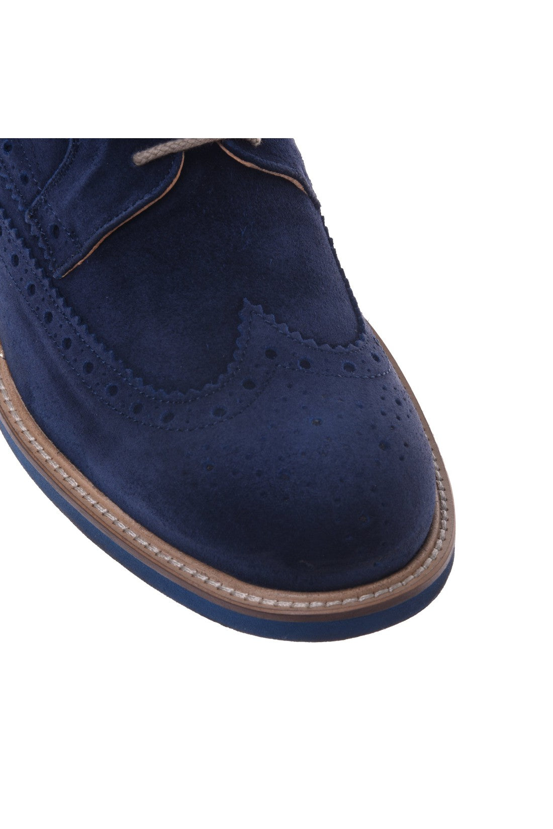 Blue suede derby