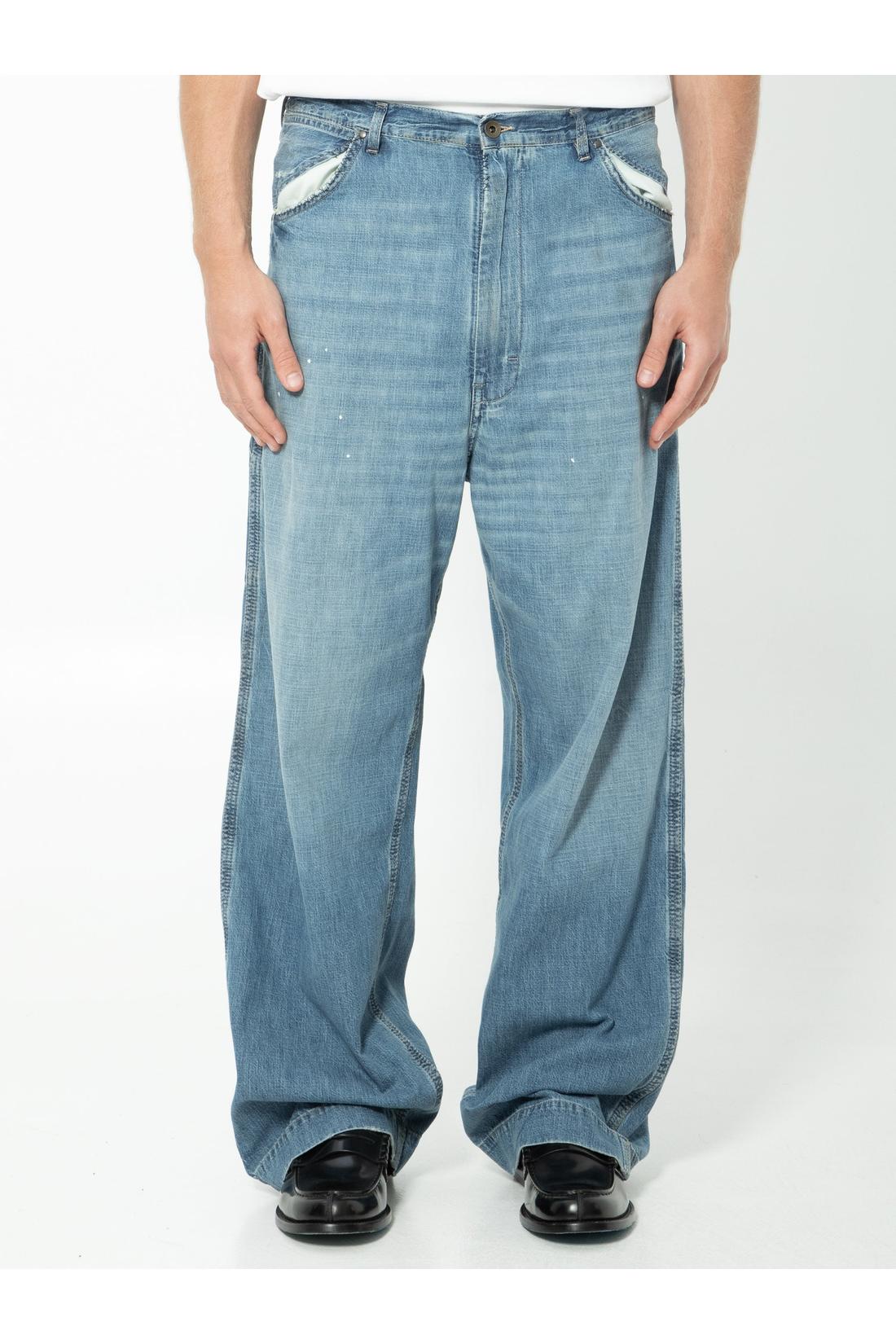 Maison Margiela-OUTLET-SALE-Blue wide-leg jeans-ARCHIVIST