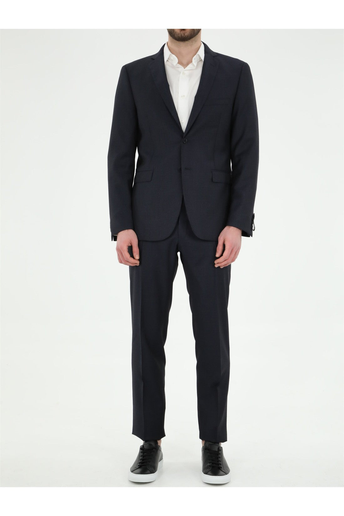 TONELLO-OUTLET-SALE-Blue wool pinstripe suit-ARCHIVIST