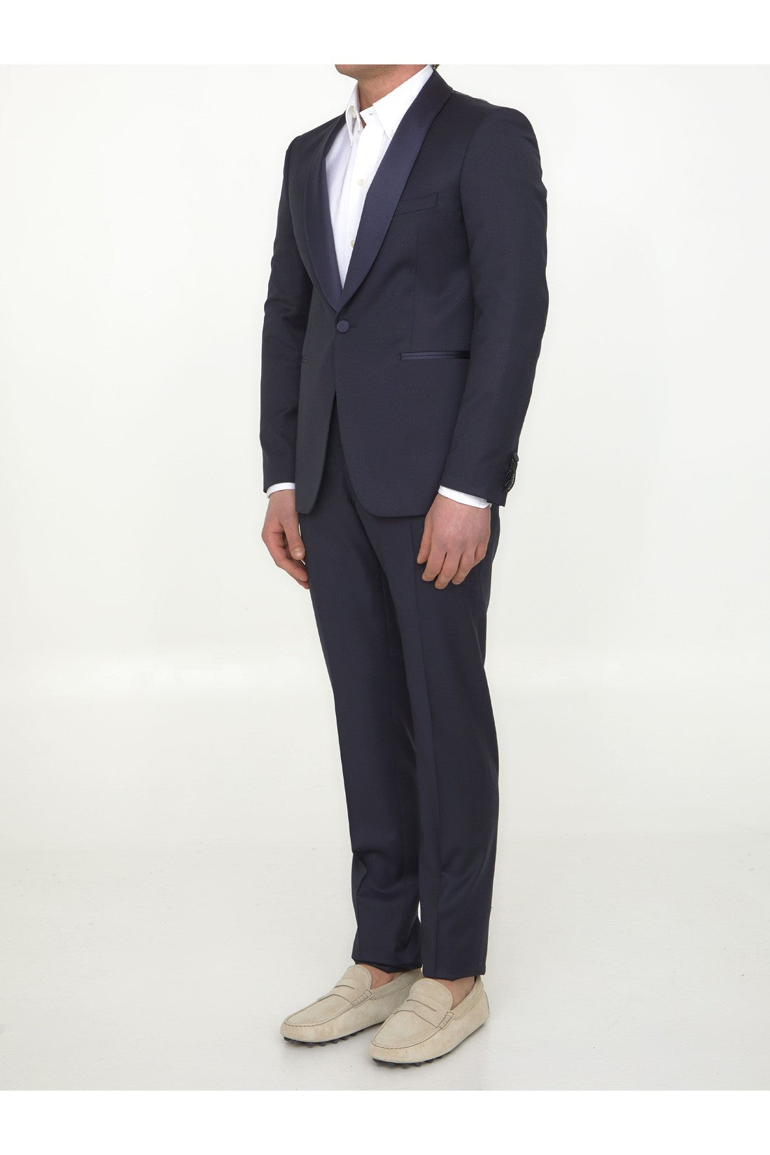 TONELLO-OUTLET-SALE-Blue wool tuxedo-ARCHIVIST