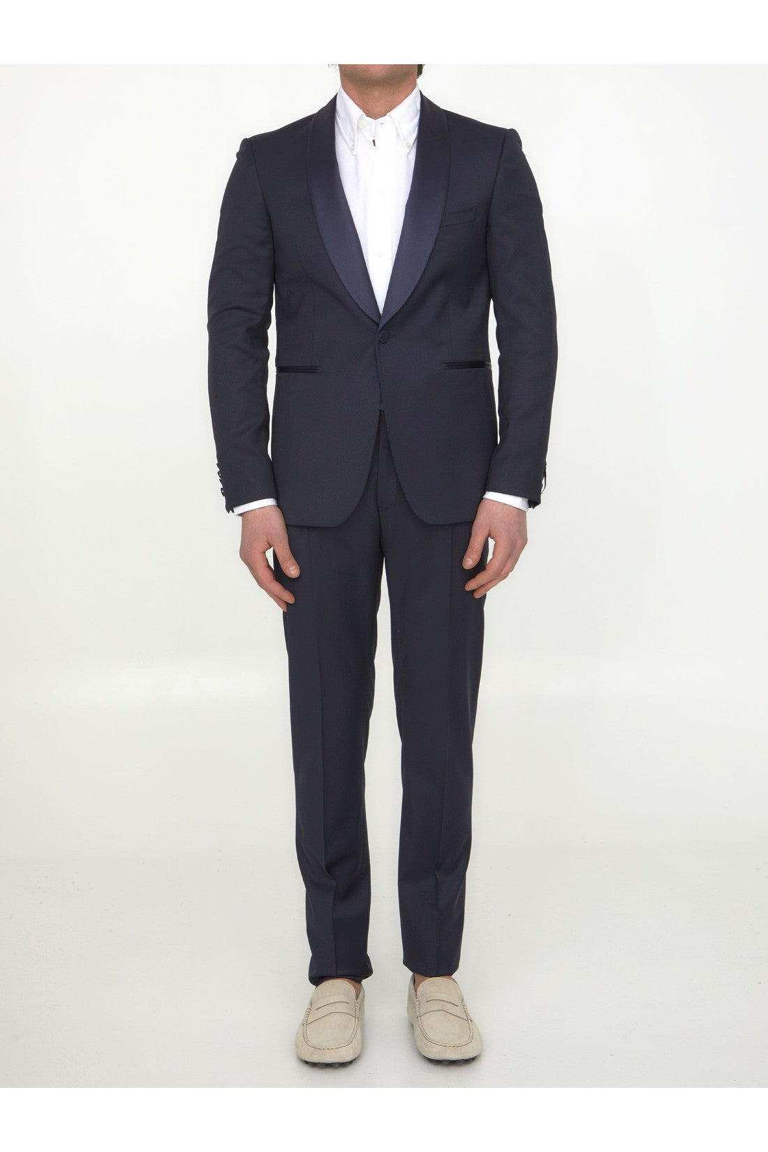 TONELLO-OUTLET-SALE-Blue wool tuxedo-ARCHIVIST