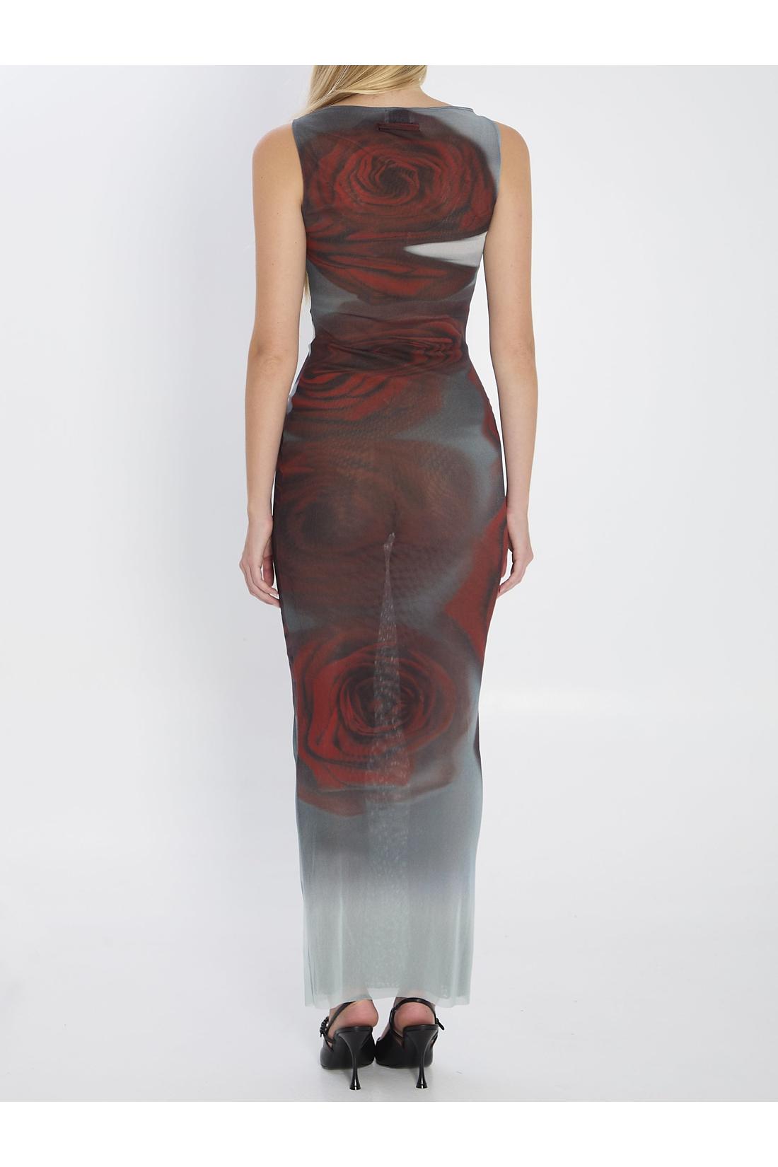 Jean Paul Gaultier-OUTLET-SALE-Blurry Roses maxi dress-ARCHIVIST