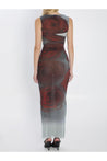 Jean Paul Gaultier-OUTLET-SALE-Blurry Roses maxi dress-ARCHIVIST