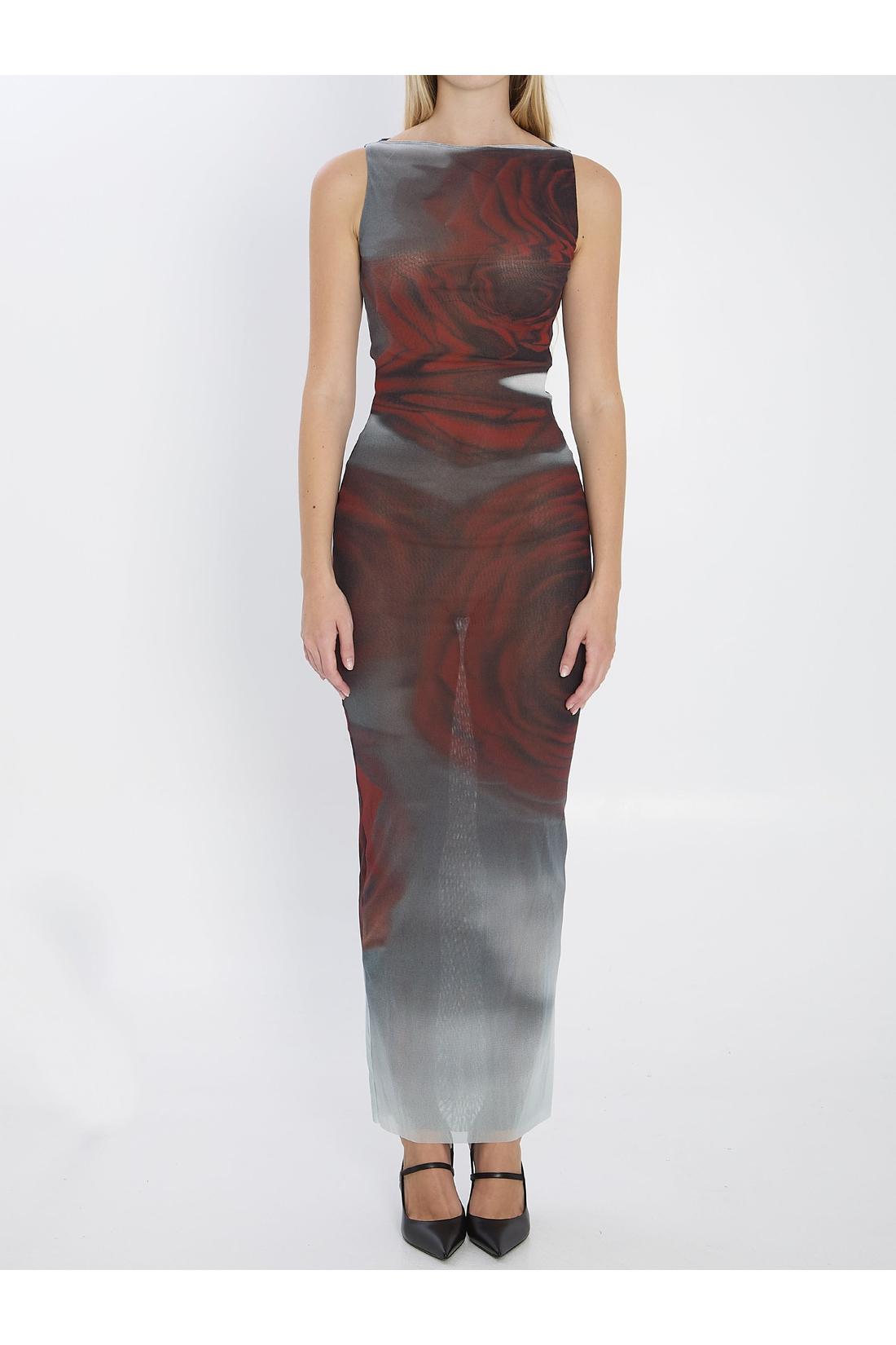 Jean Paul Gaultier-OUTLET-SALE-Blurry Roses maxi dress-ARCHIVIST