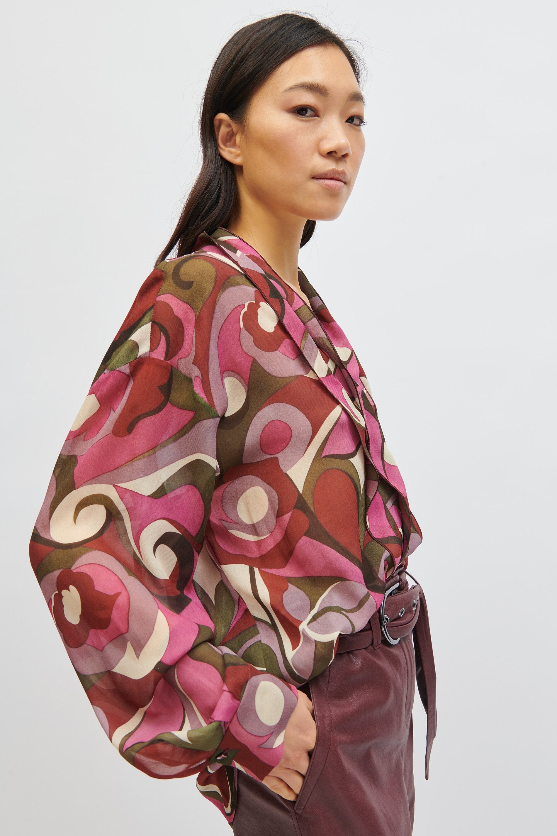 LUISA-CERANO-OUTLET-SALE-Bluse mit Flower-Print-ARCHIVIST