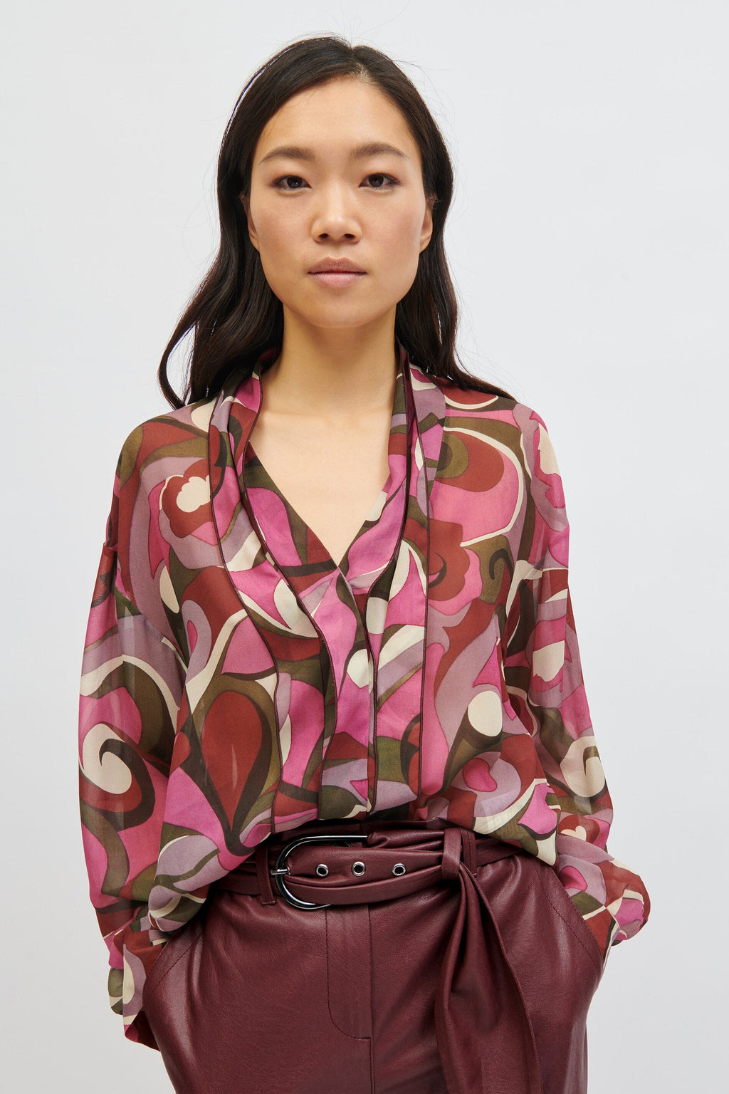 LUISA-CERANO-OUTLET-SALE-Bluse mit Flower-Print-ARCHIVIST