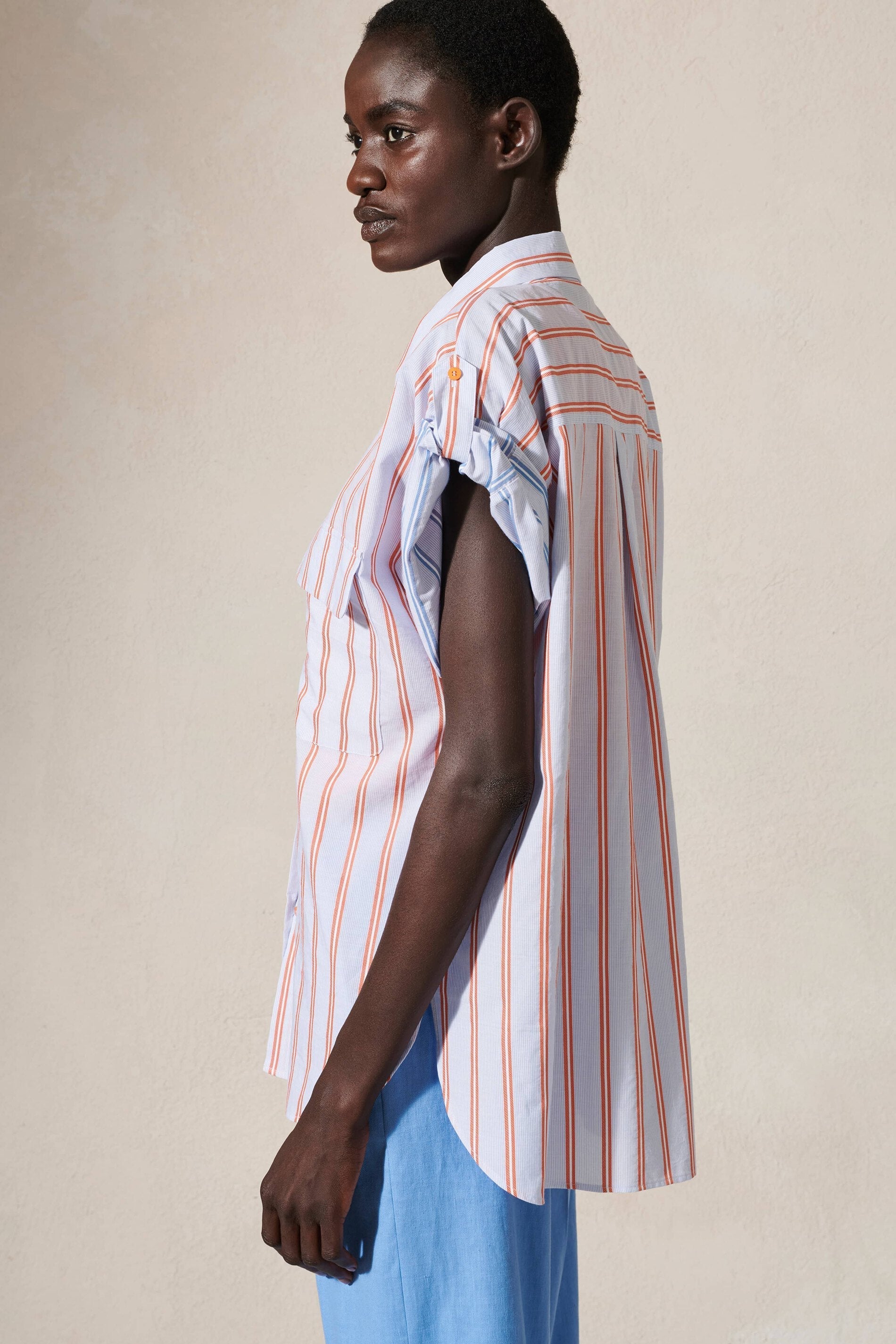 LUISA CERANO-OUTLET-SALE-Bluse mit High-Summer-Stripe-Blusen-by-ARCHIVIST