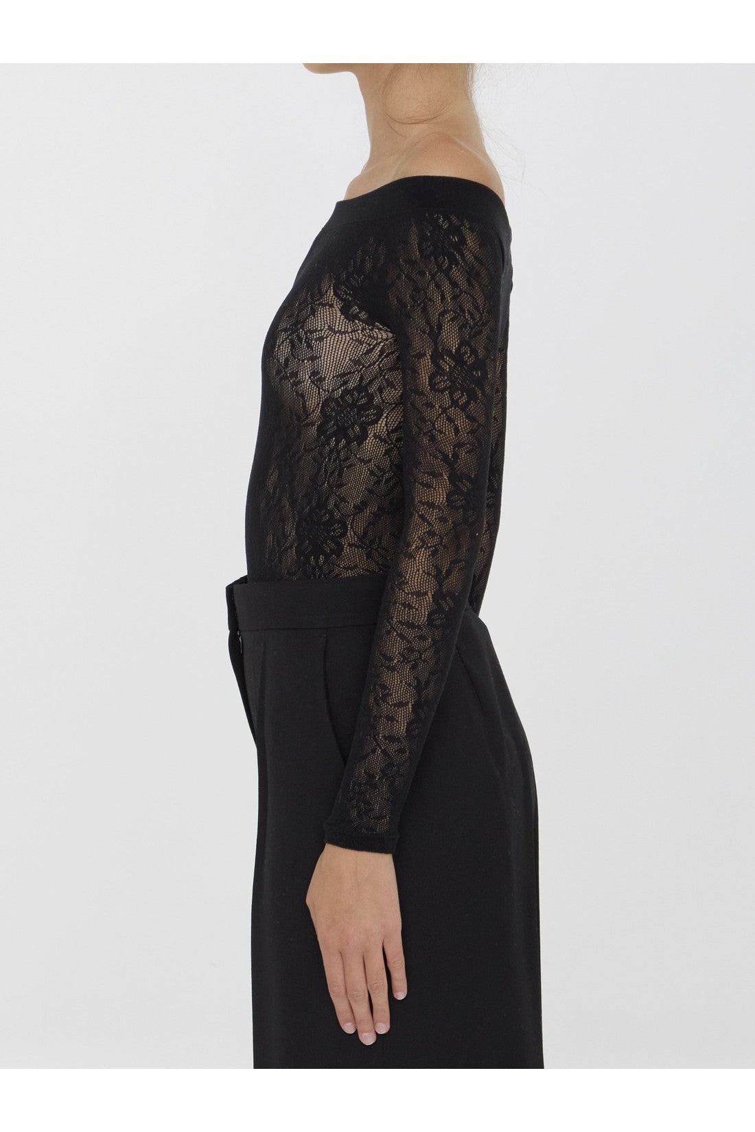 Saint Laurent-OUTLET-SALE-Bodysuit in tricot-knit fabric-ARCHIVIST