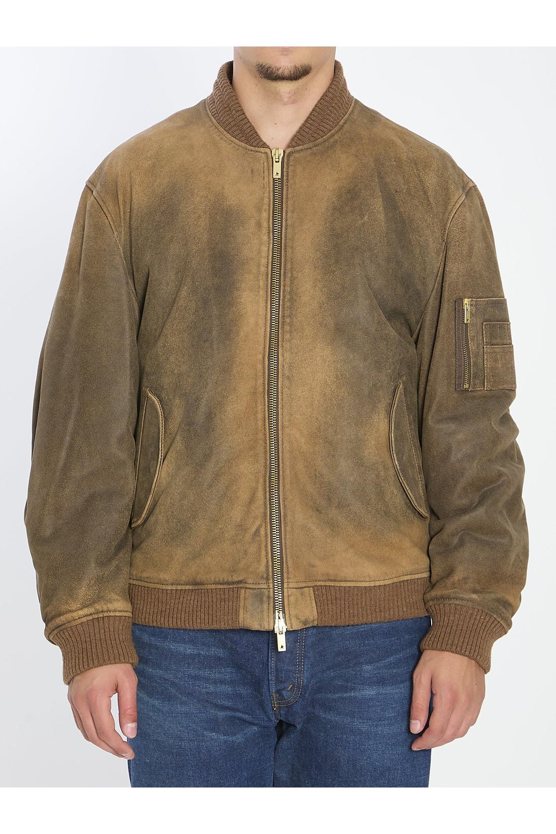 Golden Goose-OUTLET-SALE-Bomber leather jacket-ARCHIVIST