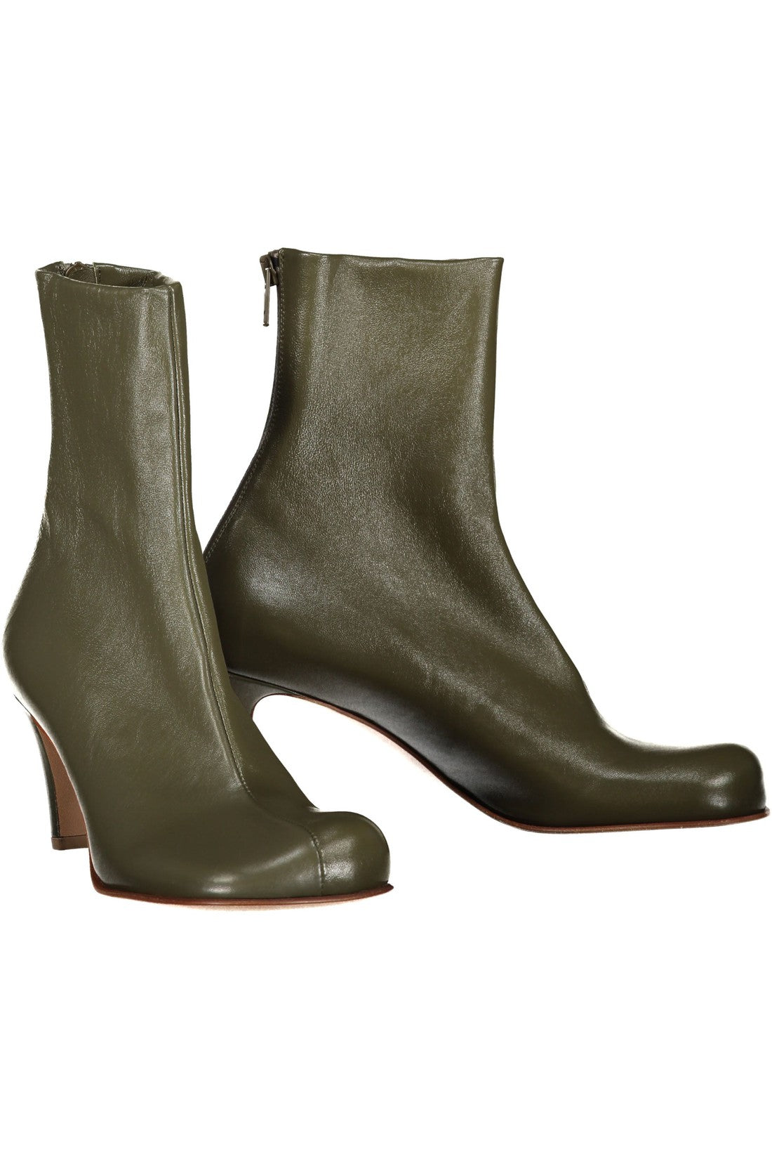 Bloc leather ankle boots