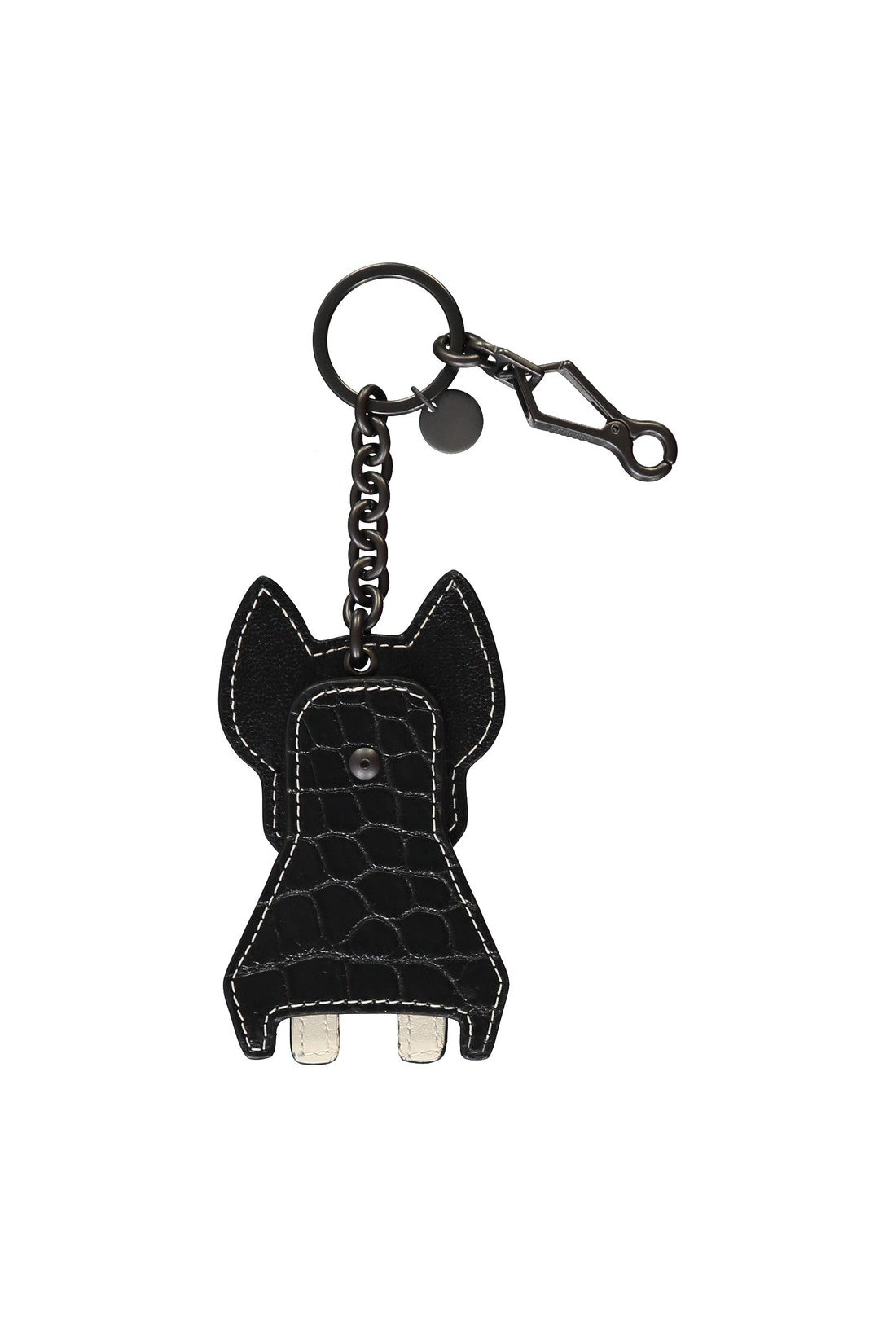 Chain and leather key ring