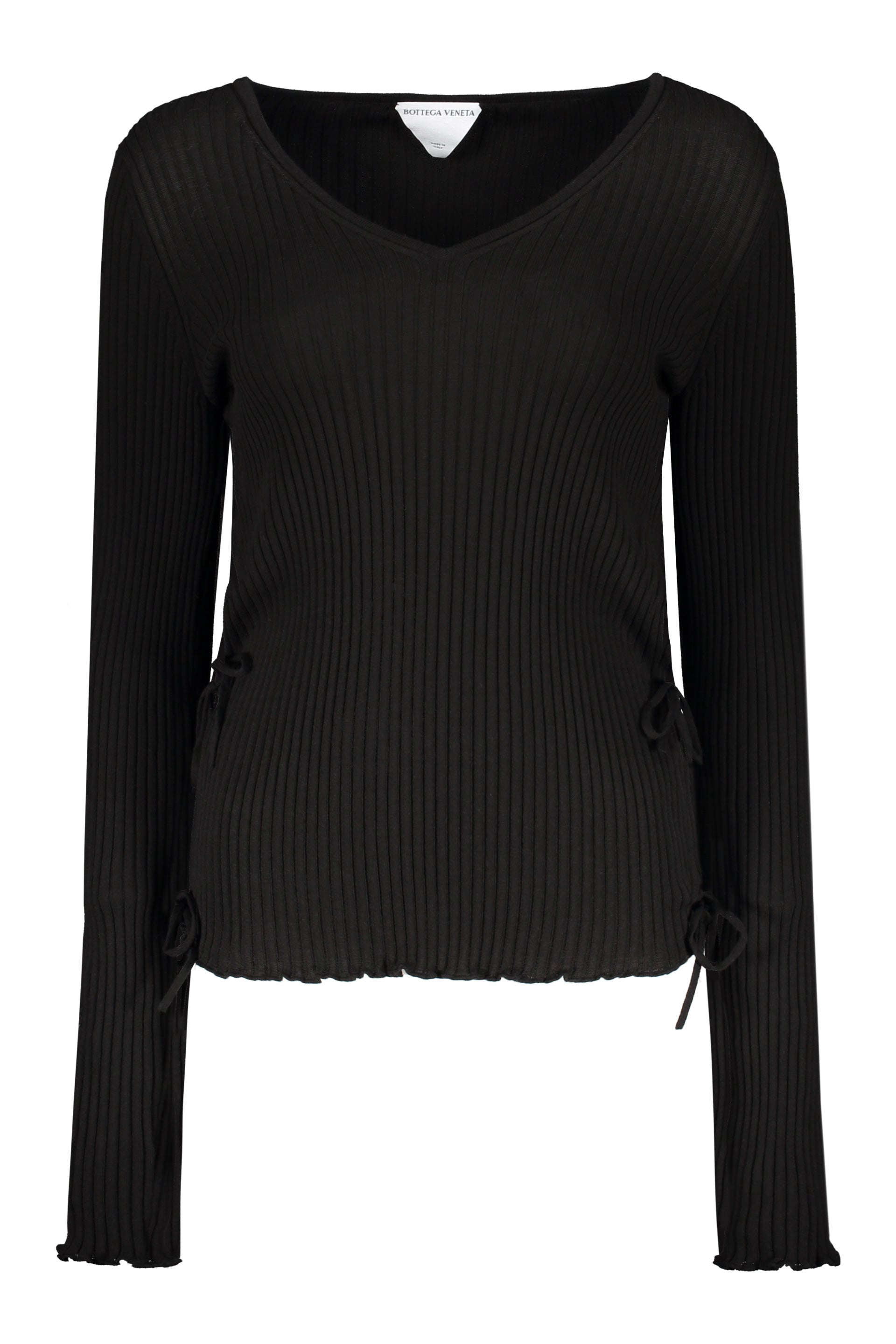 Cotton V-neck sweater-Bottega Veneta-OUTLET-SALE-M-ARCHIVIST