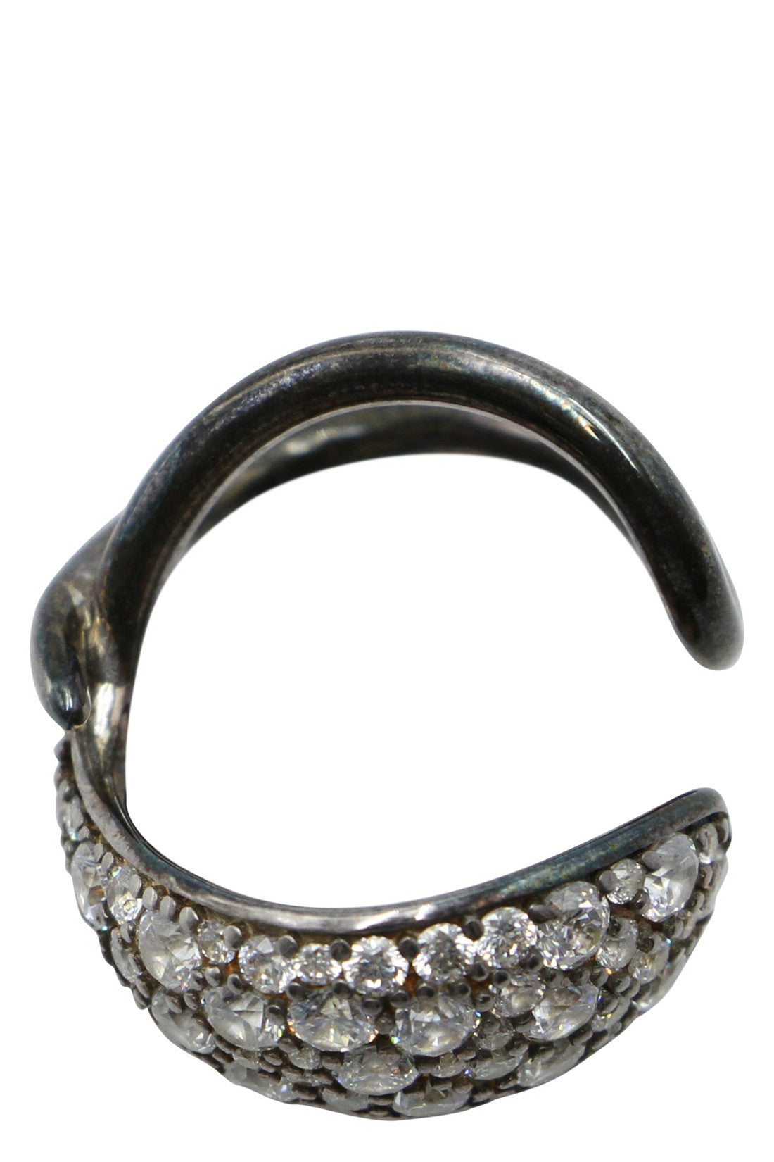 Embellished pave silver ring