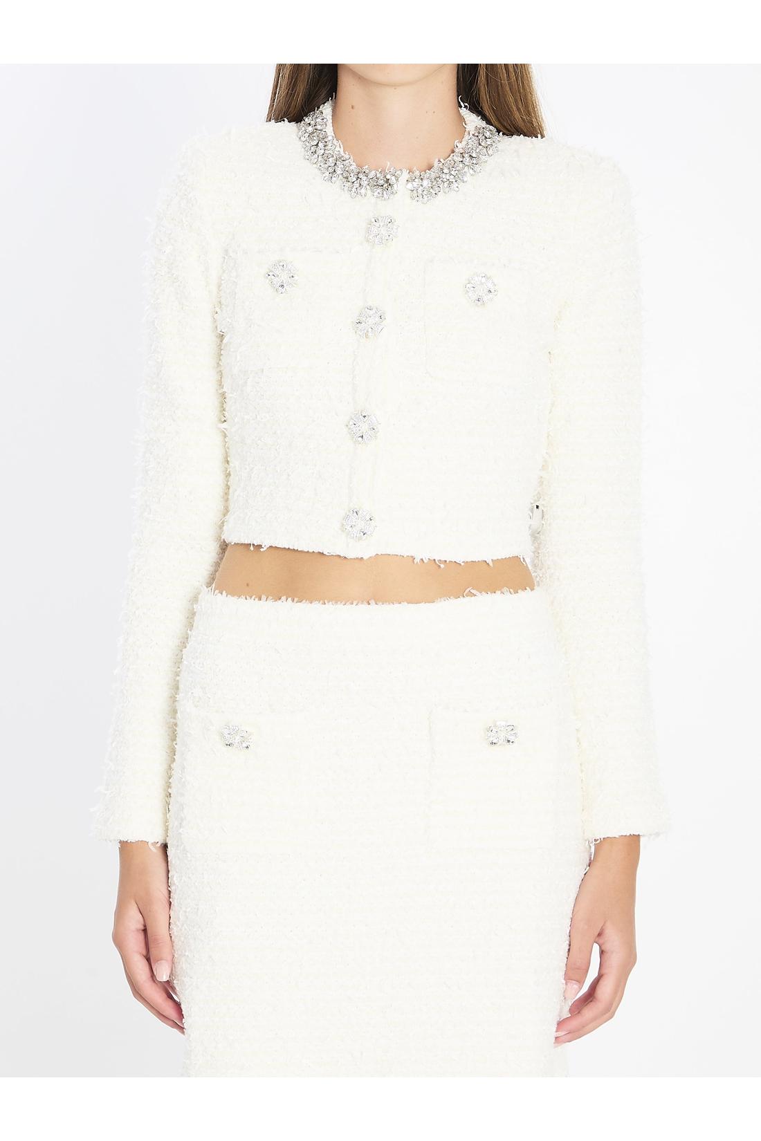 Self Portrait-OUTLET-SALE-Bouclé knit cardigan-ARCHIVIST