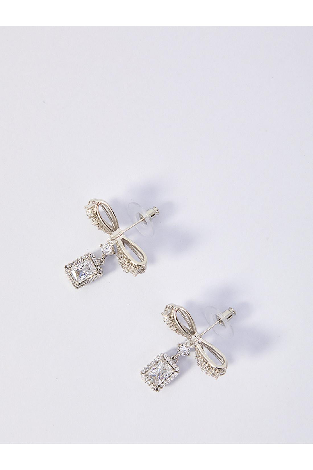 Bow crystal drop earrings-Schmuck-Self Portrait-ARCHIVIST