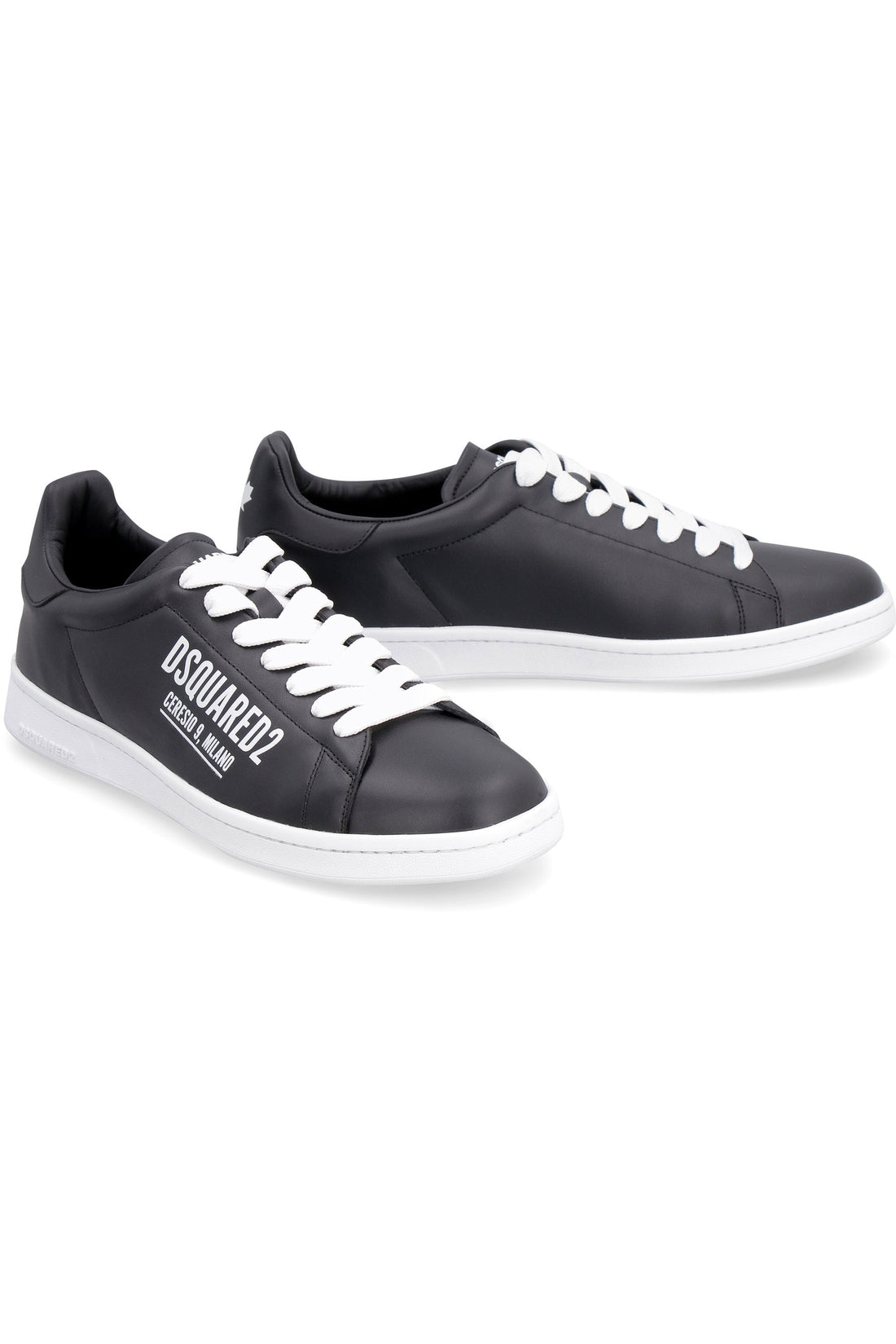 Dsquared2-OUTLET-SALE-Boxer leather low-top sneakers-ARCHIVIST