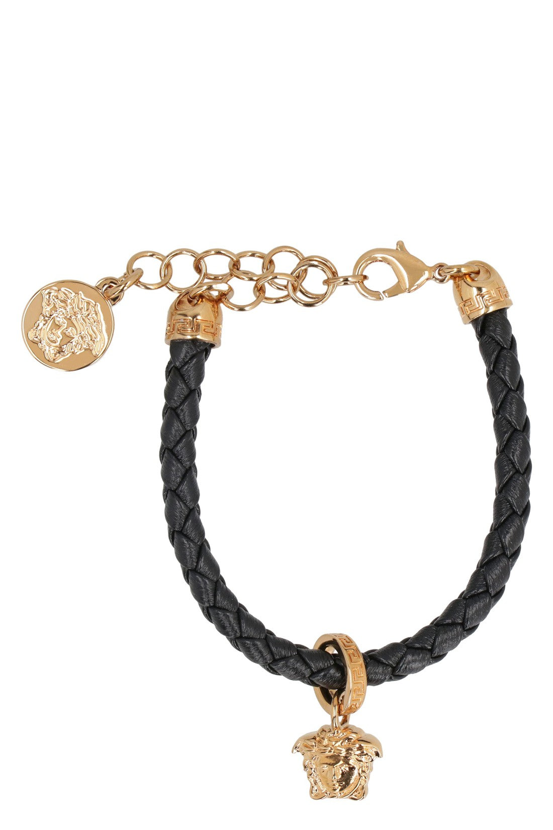 Versace-OUTLET-SALE-Braided leather bracelet-ARCHIVIST