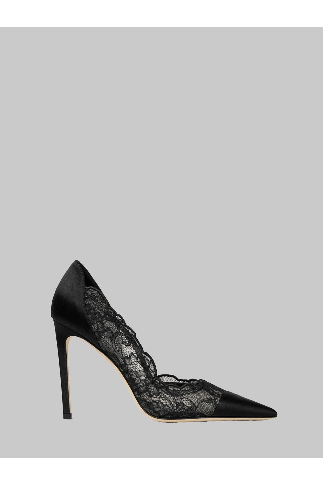 Jimmy Choo-OUTLET-SALE-Brigitte 100 pumps in lace and satin-ARCHIVIST